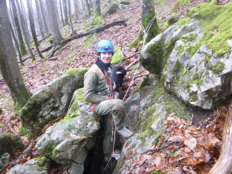 Yann, sa première, en hivernale, face Nord